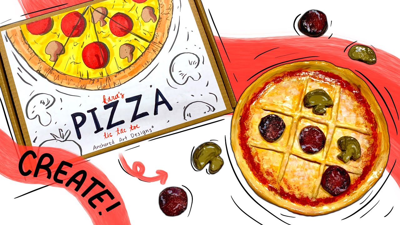 Creating Pizza Tic Tac Toe 🍕 diy using air dry clay