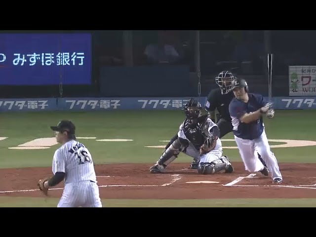 【1回表】ライオンズ・中村がマリーンズ・涌井からワンチャンスをモノにする先制打!! 2015/9/4 M-L