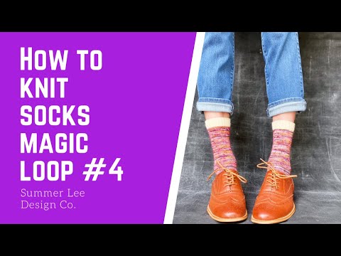 How to Knit Socks Magic Loop: #4 - Shaping the Toes | Summer Lee Design Co.