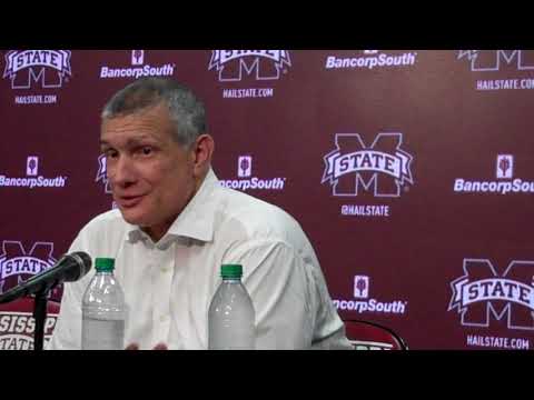 Maik Kotsar, A.J. Lawson, Frank Martin Mississippi State postgame 2-23-19