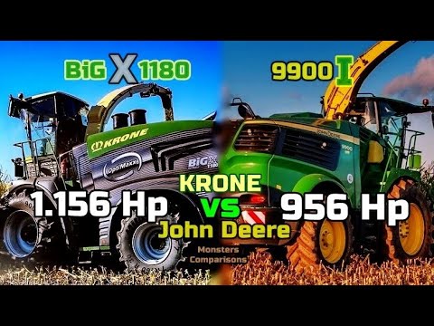 KRONE BiG X 1180 VS John Deere 9900i - Forage Harvesters Comparison (Largest KRONE vs largest JD)
