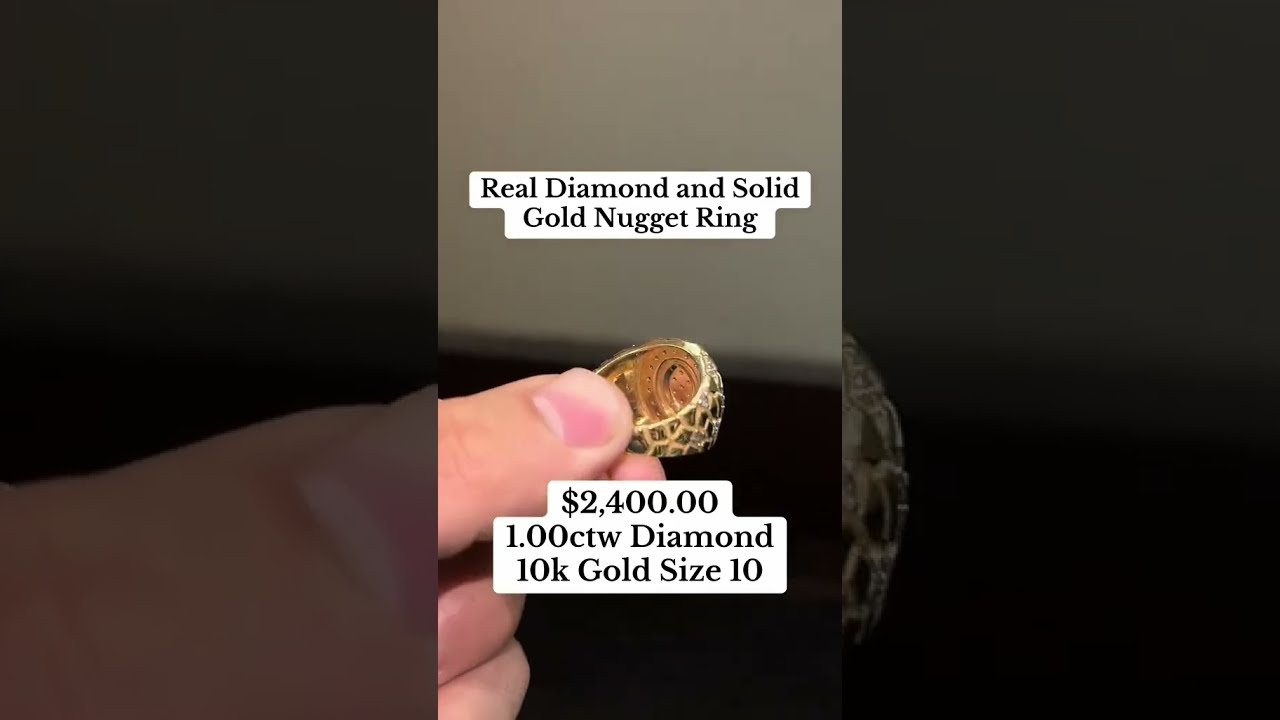 Real Diamond & Solid Gold Nugget Ring by Ijaz Jewelers #rings #diamondring #goldrings #goldring