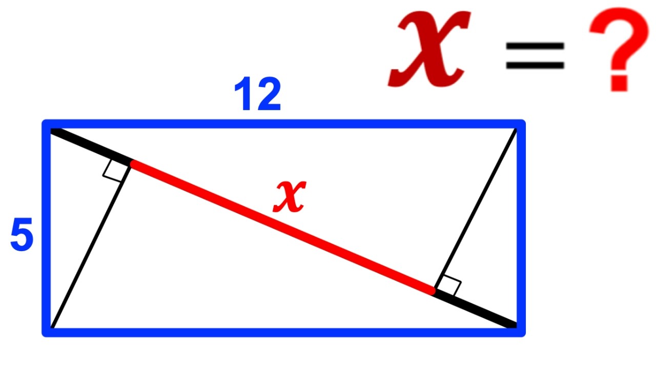 Can you find the length X? | (Rectangle) | #math #maths | #geometry