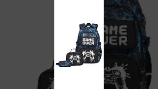 Mochilas Escolares 3 En 1 Cartuchera Lonchera Game Over