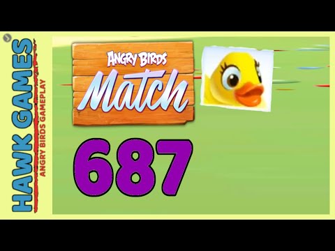Angry Birds Match ⭐ Level 687 Hard - Walkthrough, No Boosters