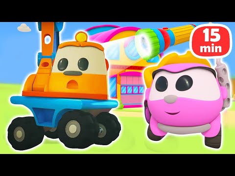 Bebek videoları - Kamyon Leo ve pembe araba Lea ile çizgi film! Scoop karanlıktan korkuyor!!