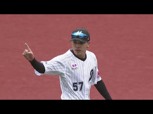 【6回表】逆シングルで捌いて好プレー!! マリーンズ・小川龍成の見事なジャンピングスロー!!  2024年6月2日 千葉ロッテマリーンズ 対 阪神タイガース