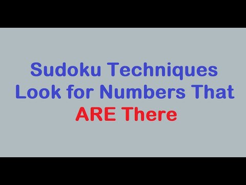 Sudoku Primer 299 - Look for Numbers That ARE There