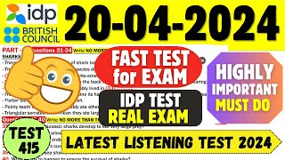 IELTS Listening Practice Test 2024 with Answers | 20.04.2024 | Test No - 416