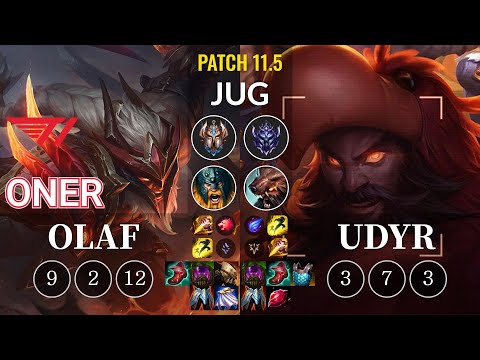 T1 Oner Olaf vs Udyr Jungle - KR Patch 11.5