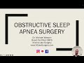 Obstructive Sleep Apnea Surgery OSA Surgery