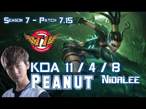 SKT T1 Peanut NIDALEE vs SHACO Jungle - Patch 7.15 KR Ranked