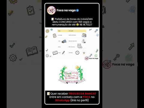 CONCURSO PÚBLICO DA PREFEITURA DE DORES DO INDAIÁ/MG: EDITAL PUBLICADO NO CENTRO-OESTE MINEIRO!