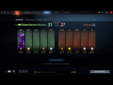 Dota 2 Dream League season 11TEAM Secret VS. Kaban