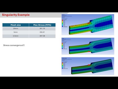 Ansys Mechanical: Stress Convergence and Singularity