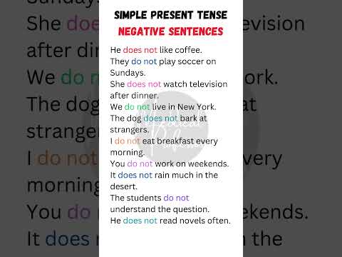 "10 Simple Present Tense Negative Sentences for Daily Use"