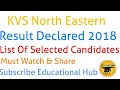 KVS North Eastern Result Declared Selected Candidate List Must Watch Share Educational Hub