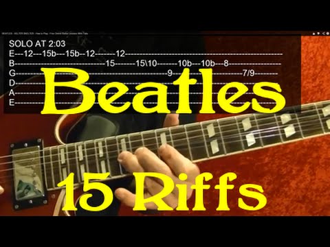 The Beatles - 15 Great Riffs! Guitar Lesson Video