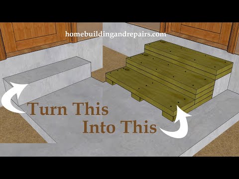 How To Add More Steps To Single Concrete Stair To Create Smaller Risers - Home Remodeling Tips