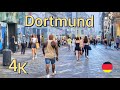 Dortmund Germany/Walking Tour in Dortmund in the city center in summer 4k 60fps