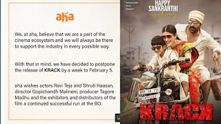 #krack movie on OTT AHA release date fixed