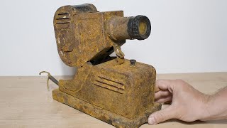 RESTORATION old FGK-49 Filmoscope, produced in 1952. AMAZING restoration of a RUSTY filmstrip.