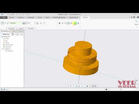 Creo Parametric 4.0 (Pro/E) 3D Modelling course Revolve Command