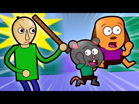 Dogo and Ratch with Baldi's Basics: The Substitute Teacher | Cartoon Story