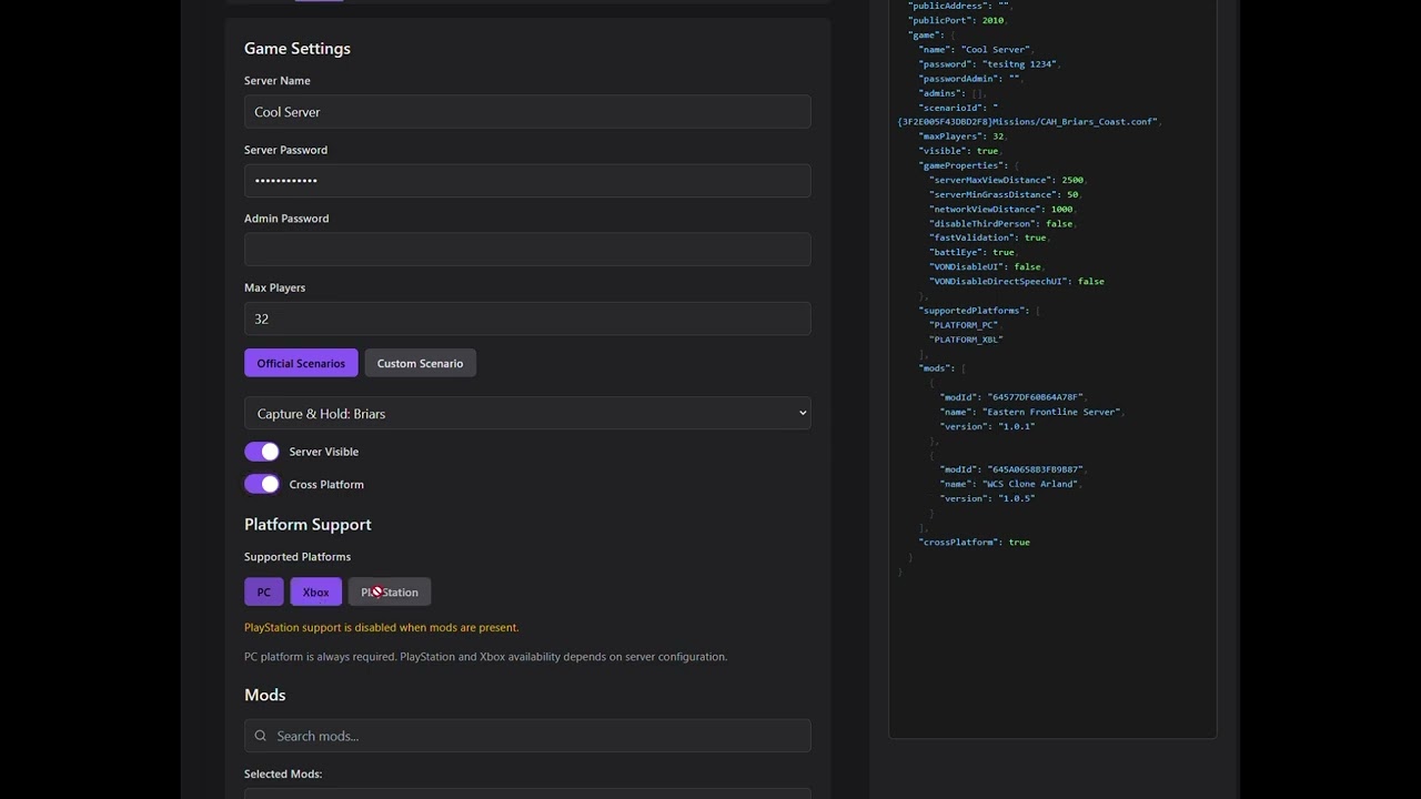 Arma Reforger Server Config Tool