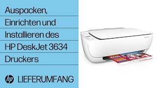 Auspacken, Einrichten und Installieren des HP DeskJet 3634 Druckers