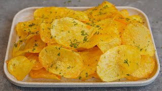 Amazing Potato Recipes!! Crispy Potatoes Fried with Garlic Butter! Potato Chip, Potato Snack!