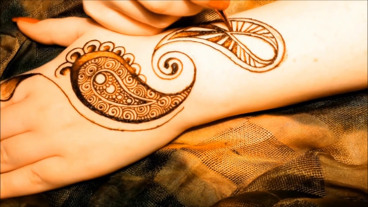 paisley shaded mehndi design tutorial by om henna om