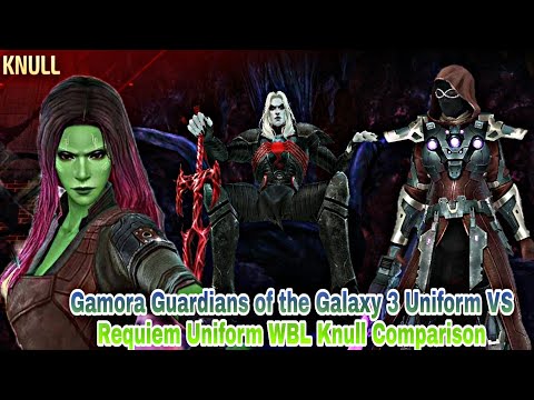 Gamora Guardians of the Galaxy 3 Uniform VS Requiem WBL Knull Comparison - Marvel Future Fight