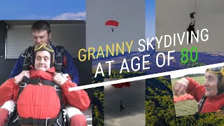 preview picture of video 'Kihnu Virve teeb langevarju hüpet (Old woman does skydiving )'