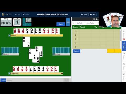 BBO Weekly Gratis-Sofortturnier 65% Invertierte Nebenfarben. A-K Doppelton ausspielen? Bridge-Leh...