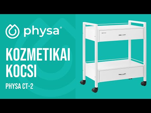 Videó - Kozmetikai kocsi - 2 polc - 62.5 x 40 x 85.5 cm