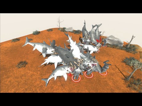 20 Mutant Megalodon VS 10- 20- 30 Goro The Giant ► Animal revolt battle simulator