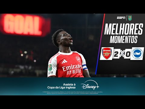 Gols e lances de Arsenal x Brighton