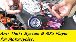 Motorcycle Anti-Theft System & MP3 Player with Speakers.