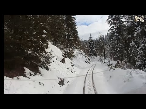Winter cabview Yakoruda Velingrad (Rhodope railway Bulgaria)
