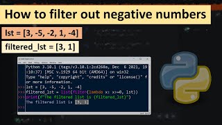 How to filter out negative numbers from a list of integers in Python