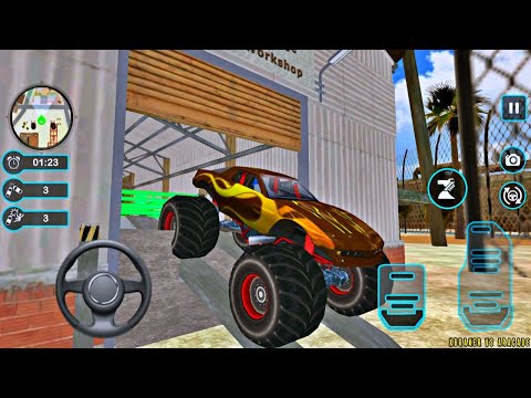 Car Wash Garage Service Workshop - 4x4 Monster Truck Vehicle Modern Auto Wash - Android Gameplay