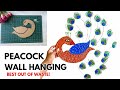 DIY Peacock Wall Hanging Best Out Of Waste Craft Idea Low Cost Home Decorating Idea Recycled Craft