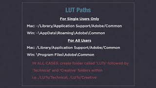 Premiere Pro 2018.1: Installing Custom LUTs