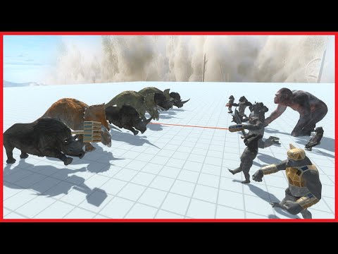 TRICERATOPS & WOOLLY RHINO VS FACTIONS ($imiliar Price) - ANIMAL REVOLT BATTLE SIMULATOR