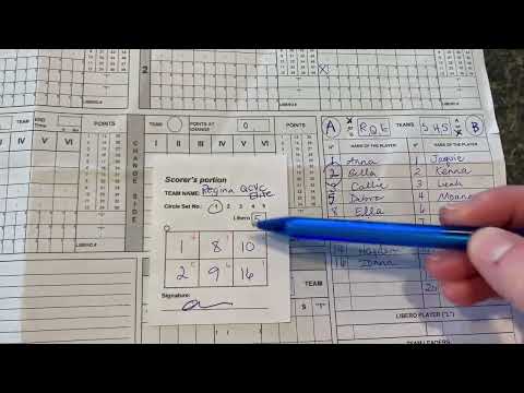 How to complete SK volleyball scoresheet