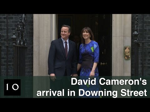 Prime Minister David Cameron's arrival in Downing Street