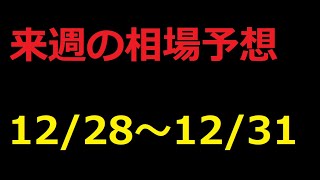 【FX】来週の12月28日～12月31日相場展望 （ドル円、ユーロドル、ユーロ円、ポンドドル、ポンド円)