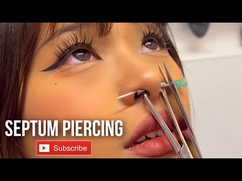 Septum nose piercing for this beauty ⚡️ Don’t try this at home! #septum #nosepiercing