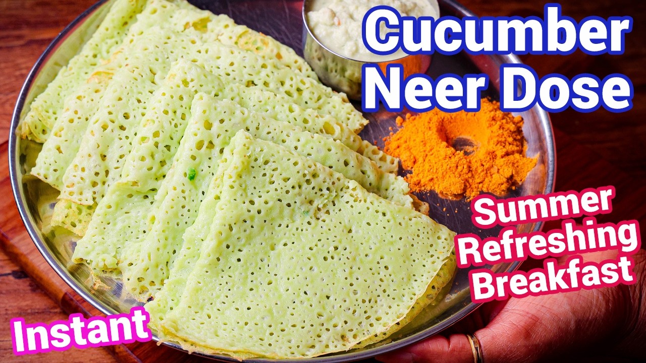 Cucumber Neer Dosa 🥒🥞 | Instant Summer Special Neer Dosa Cooling Dose - Sauthe Kayi Neer Dosa